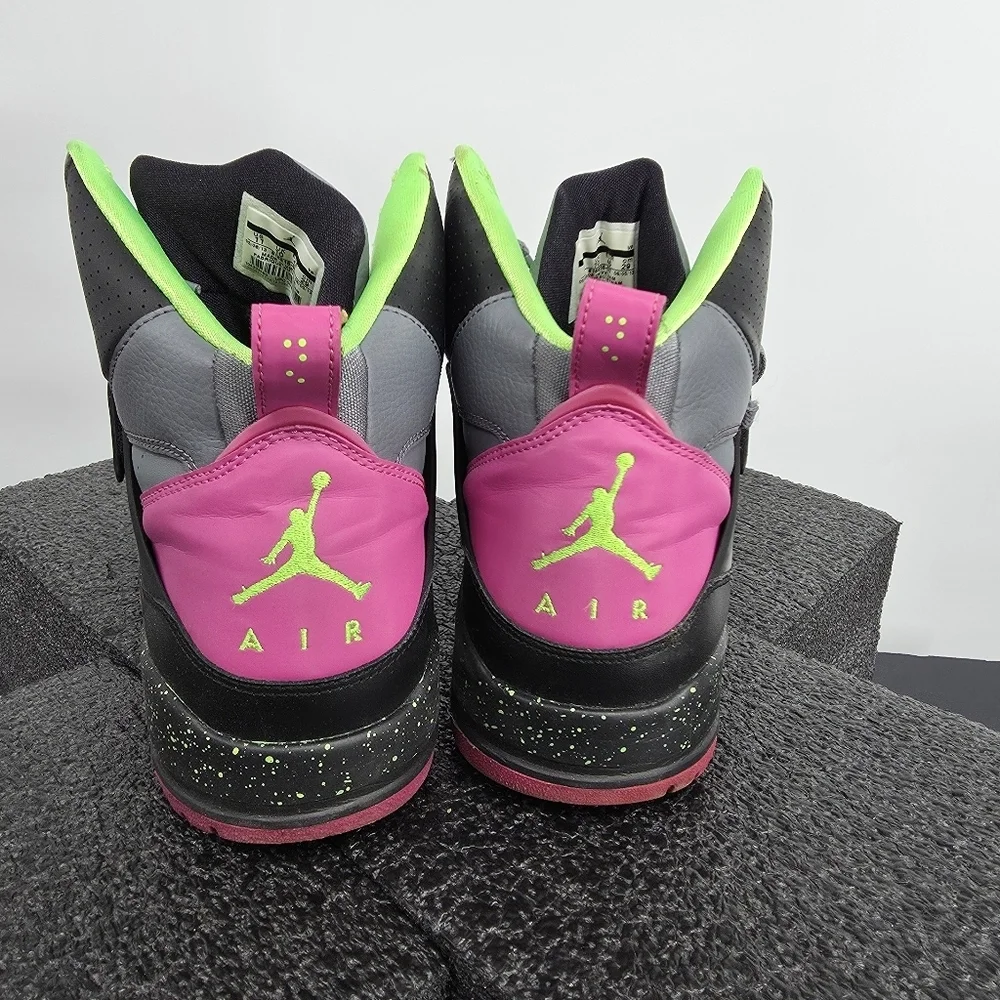 Jordan Flight Club 91 Bel Air Cool Grey Pink Neon Green 616816-037 Mens Shoe 11